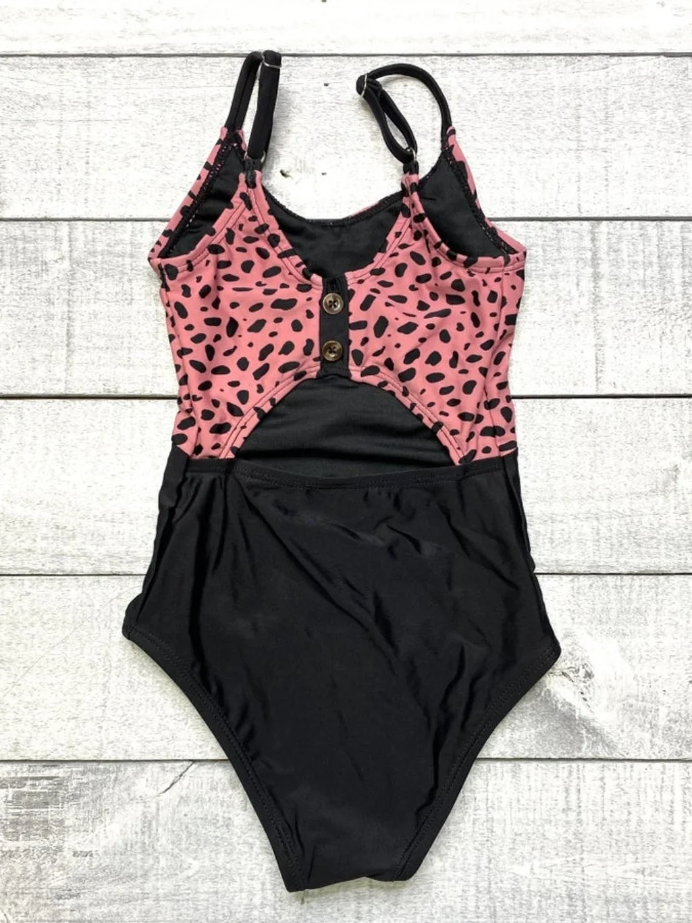 New Kids Pink & Black Patterned One-Piece Swimsuit